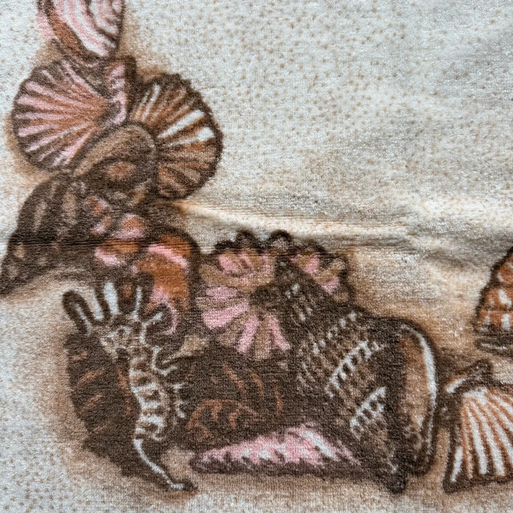VTG Bath Towel - Seashell Design - Springmaid - Made In The USA
